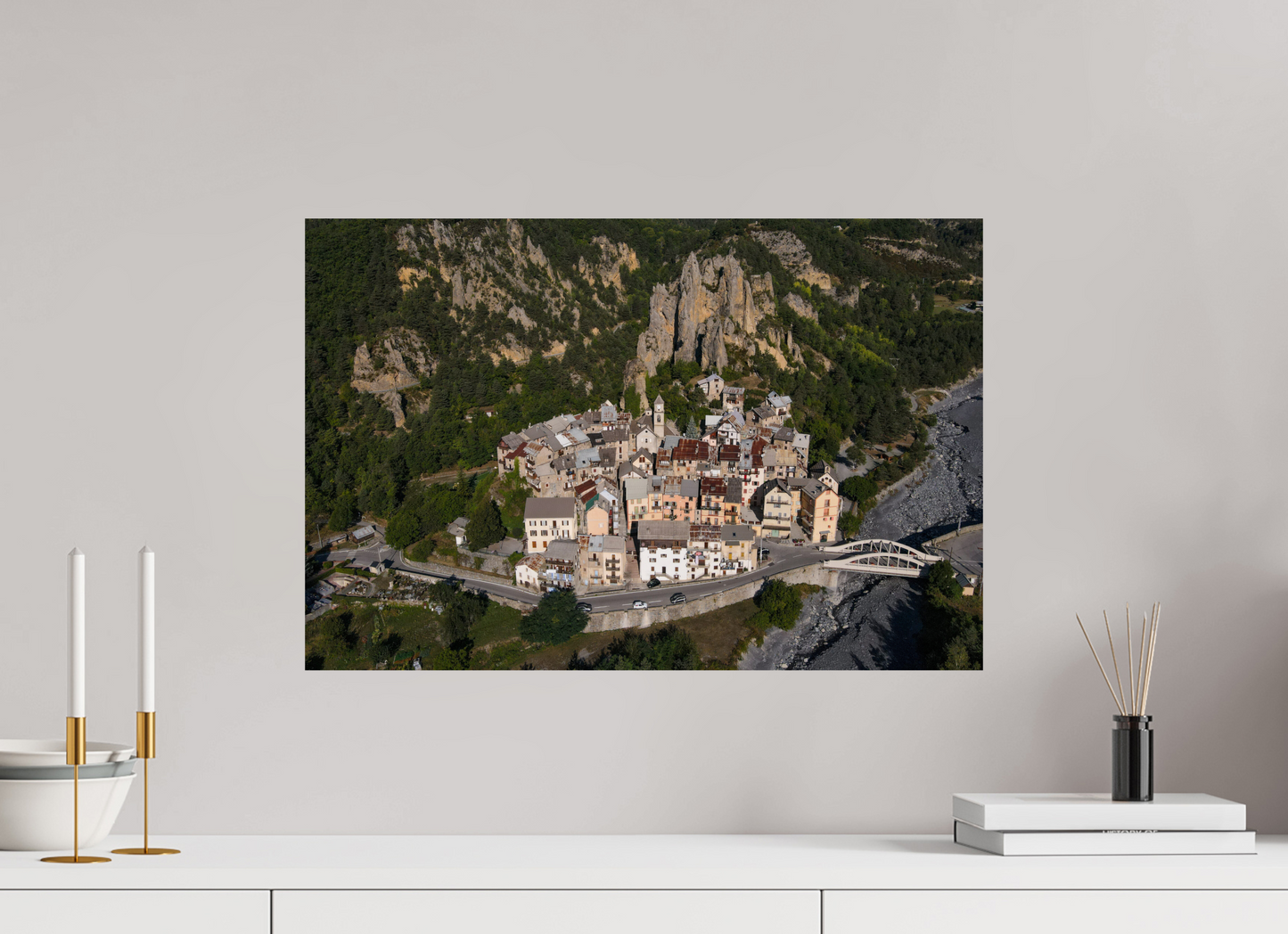 60 x 40 cm, Photo Print On Fuji Crystal DP II Le village de Péone, Alpes-Maritimes, France
