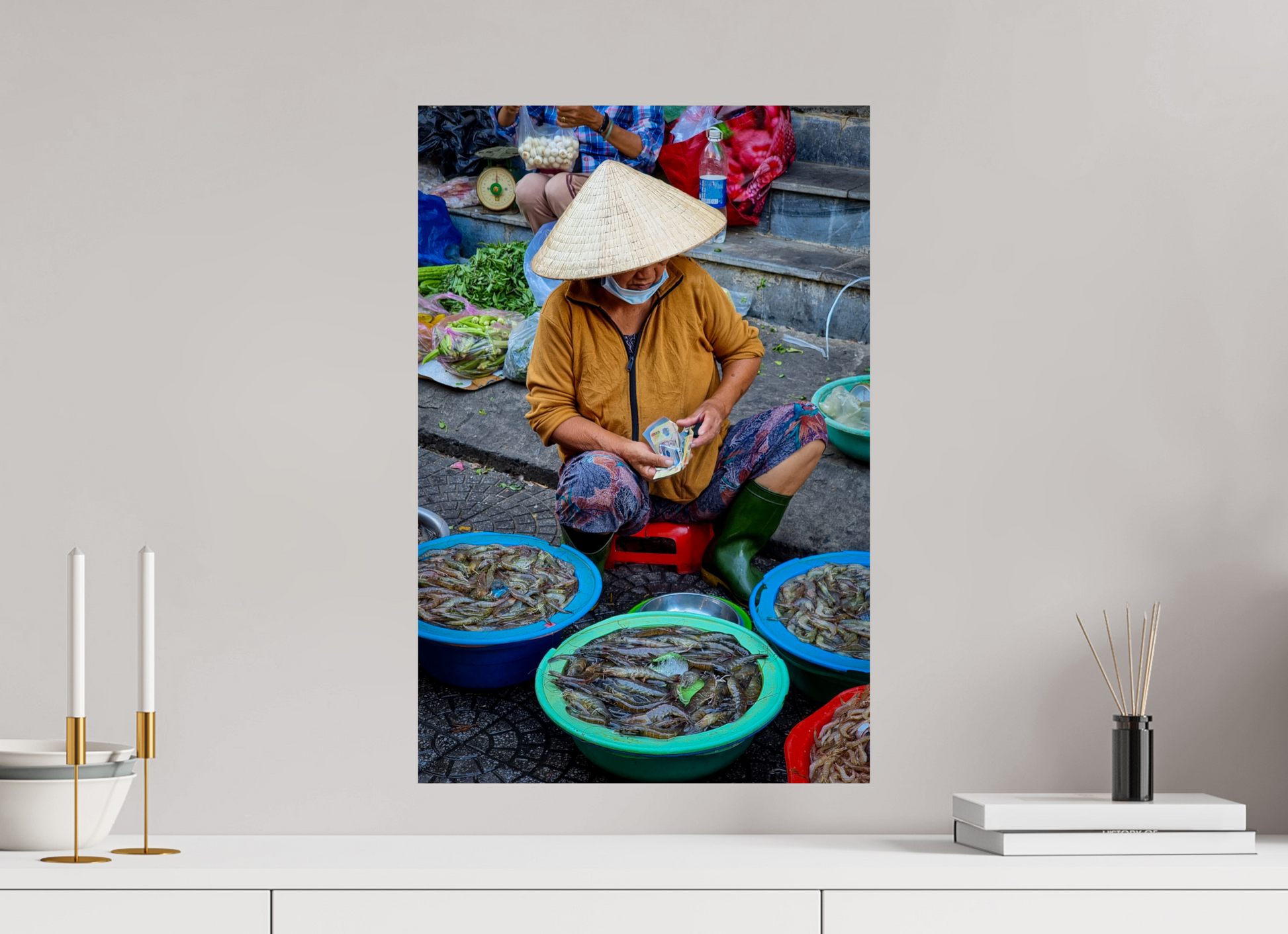 40 x 60 cm, Photo Print On Fuji Crystal DP II La vendeuse de crevettes - Saïgon, Vietnam