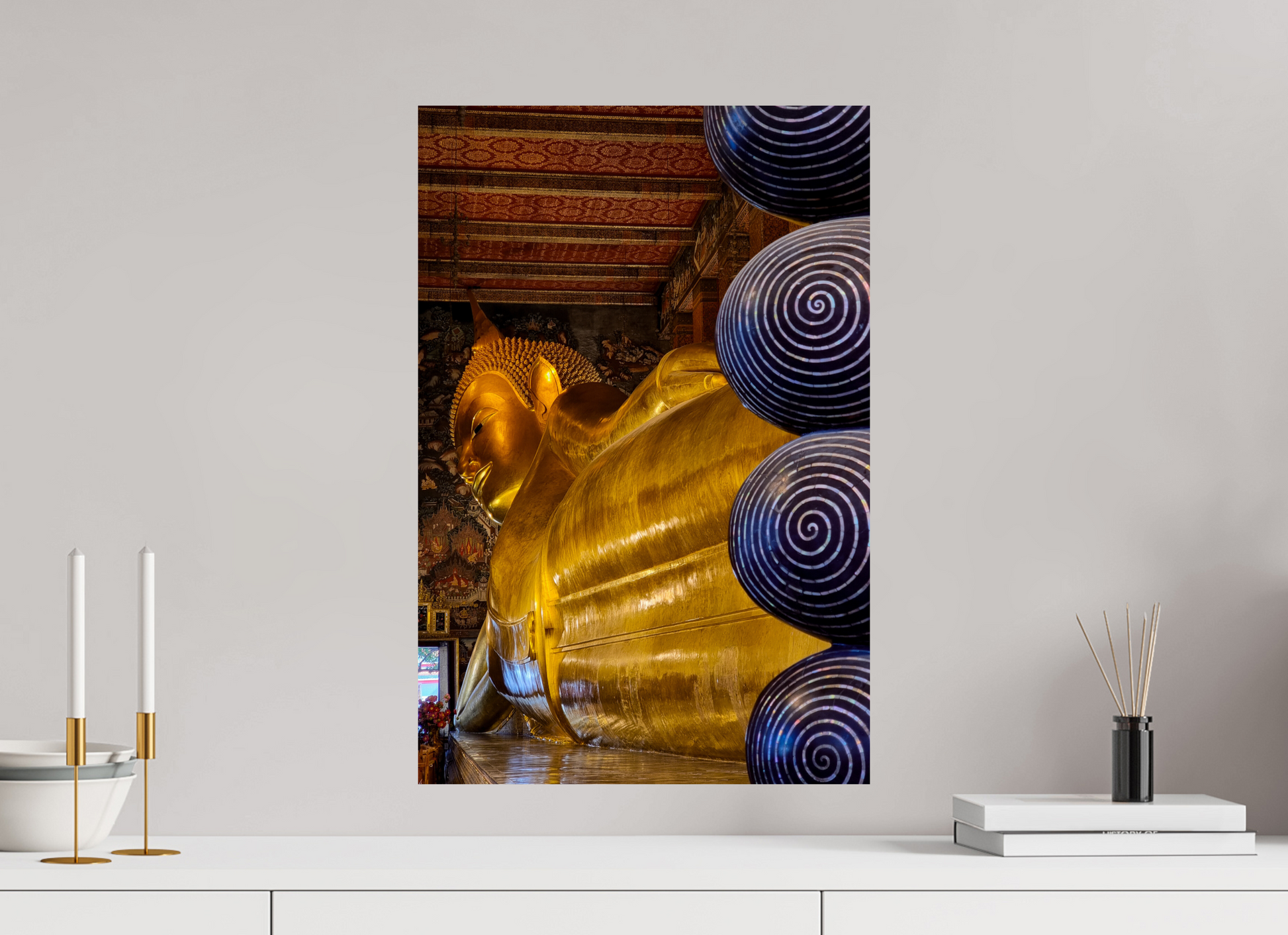 40 x 60 cm, Photo Print On Fuji Crystal DP II Le Bouddha allongé de Wat Pho, Bangkok, Thaïlande