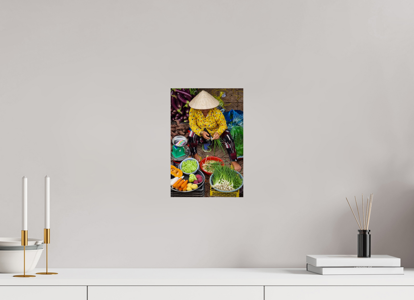 20 x 30 cm, Photo Print On Fuji Crystal DP II Scène de marché au petit matin – Saïgon, Vietnam