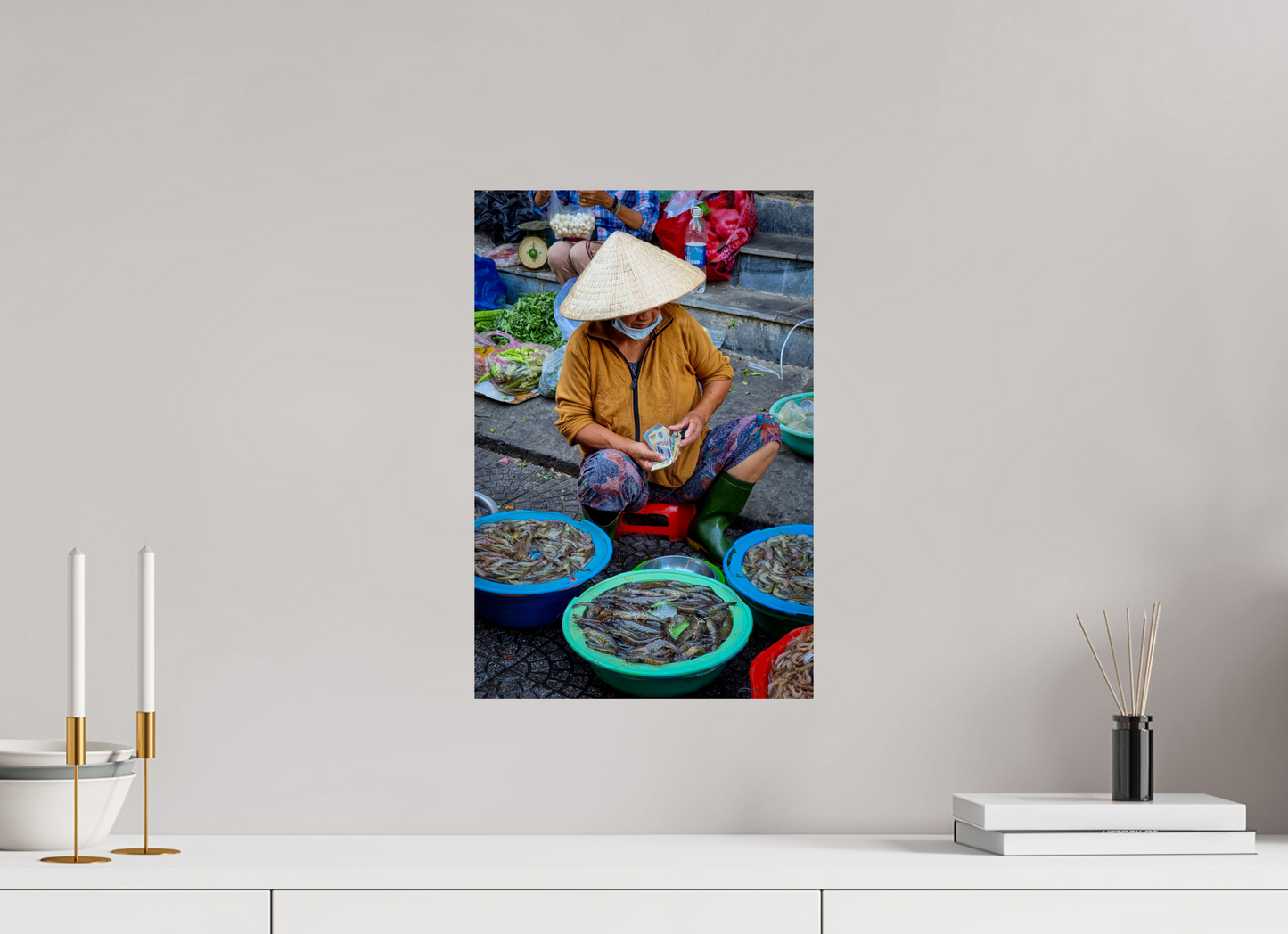 30 x 45 cm, Photo Print On Fuji Crystal DP II La vendeuse de crevettes - Saïgon, Vietnam